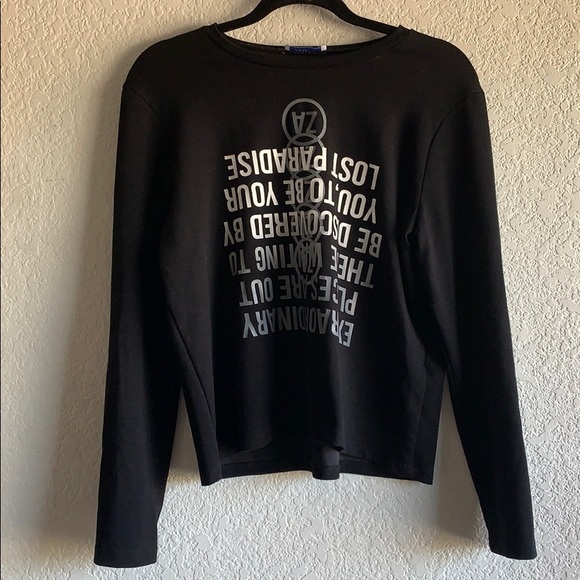 Zara Upside-down Print Sweatshirt Size S - Picture 1 of 6